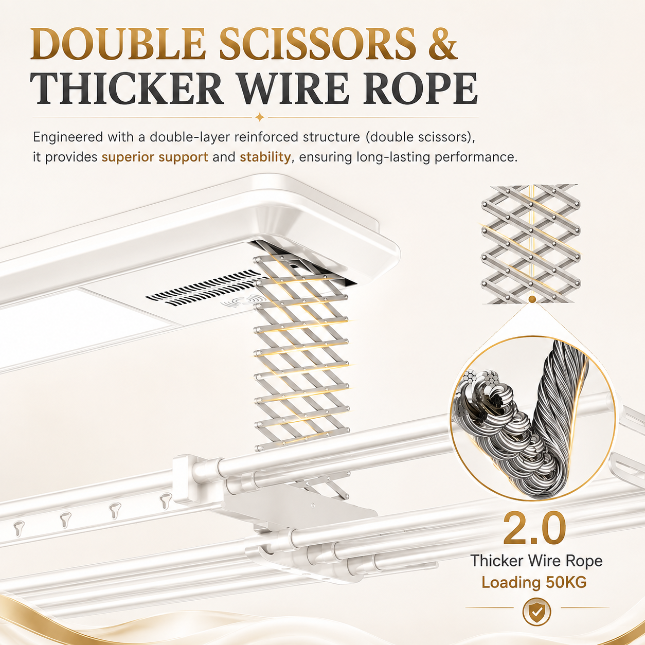 VEYA Lift Elite double scissors — Stronger lift. Steadier hold.